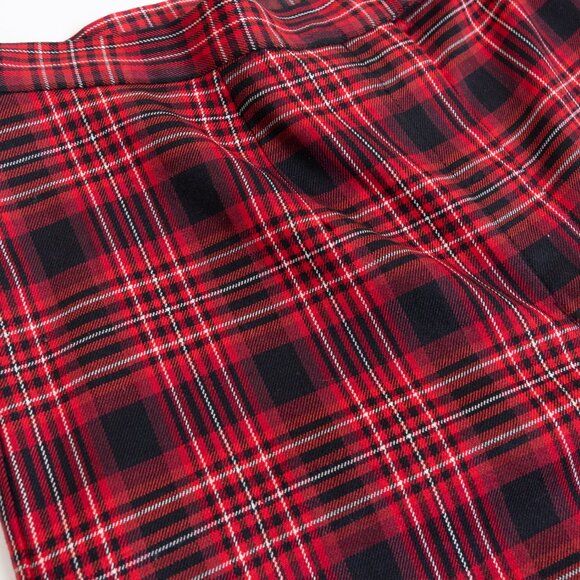 Peter Nygard Wide Leg Plaid Pants Red Black Wool Blend Tartan Canada Size 12 - Picture 9 of 13